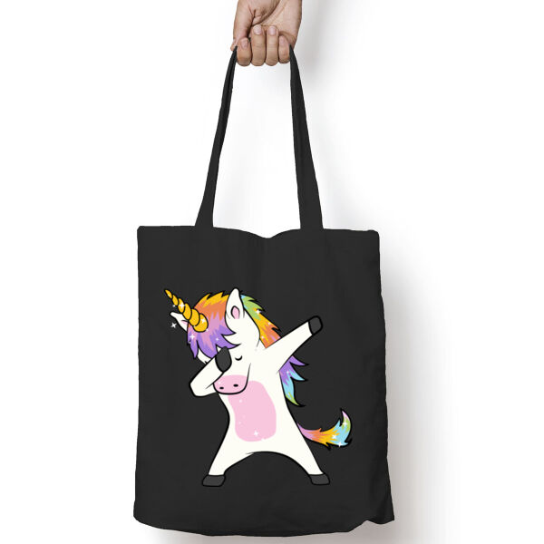 Dabbing Unicorn Tote Bag With Pocket Thumbnail