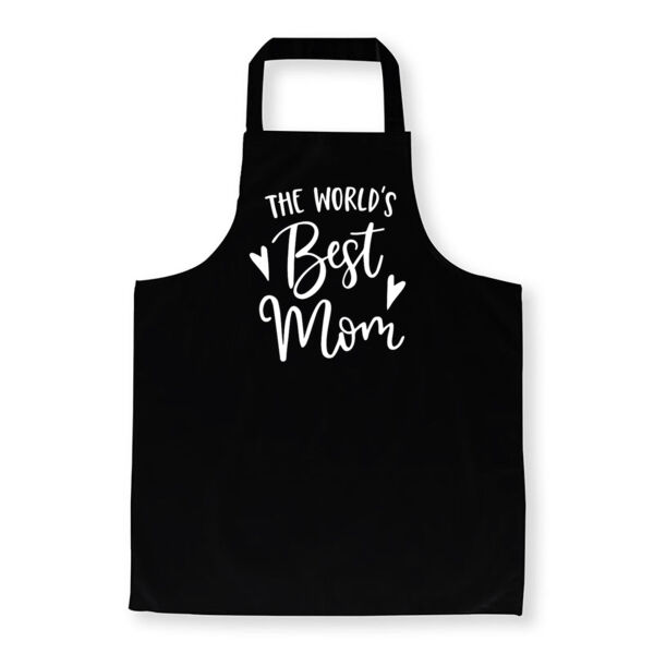 World Best Mom Black Apron Thumbnail