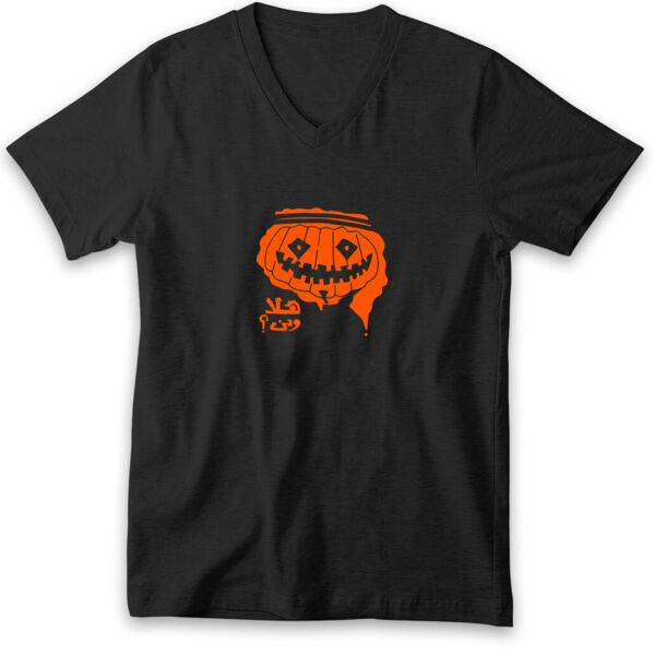 HalaWeen Pumpkin V-neck Tshirt Thumbnail