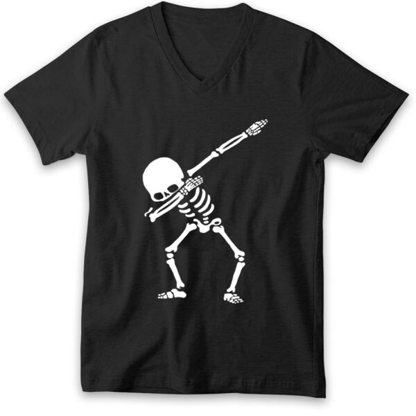 Skeleton Dabbing V-neck Tshirt Thumbnail