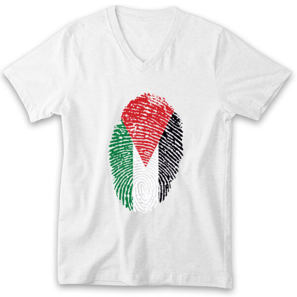 Palestine Fingerprint V-neck Tshirt Thumbnail