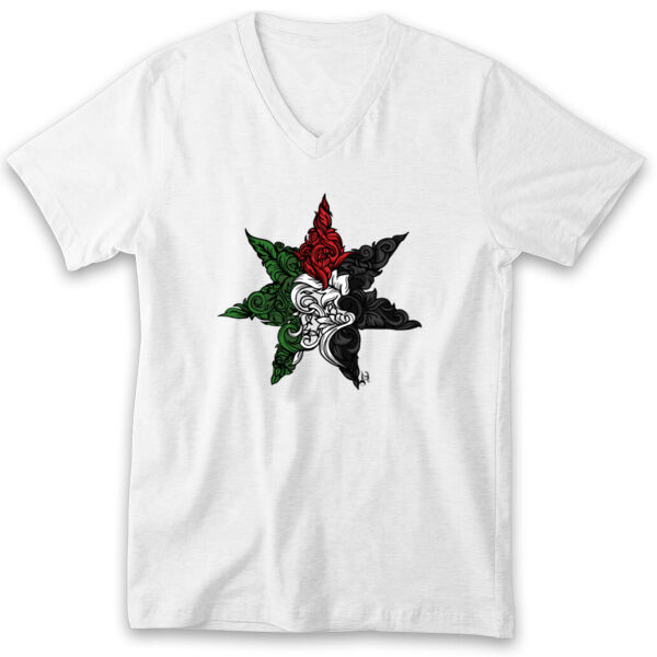Floral Star Palestinian V-neck Tshirt Thumbnail