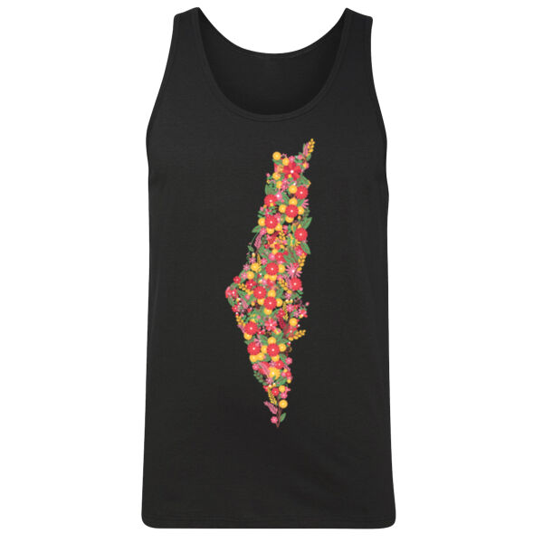 Floral Palestine Map Men Tank Top Thumbnail