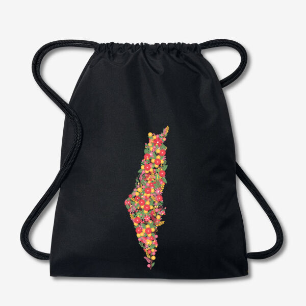 Floral Palestine Map Gym Bag Thumbnail