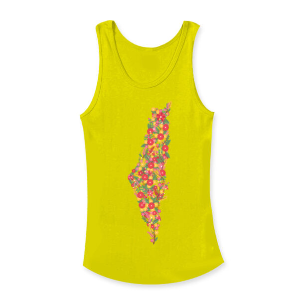 Floral Palestine Map Womans Tank Top Thumbnail