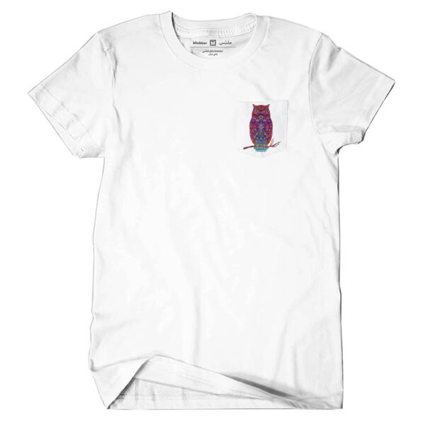 Colorful Owl Tshirt With Pocket Thumbnail