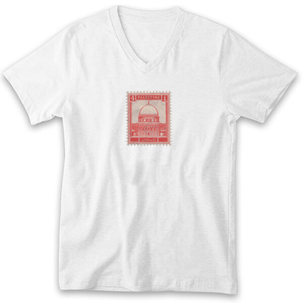 Palestine Stamp V-neck Tshirt Thumbnail