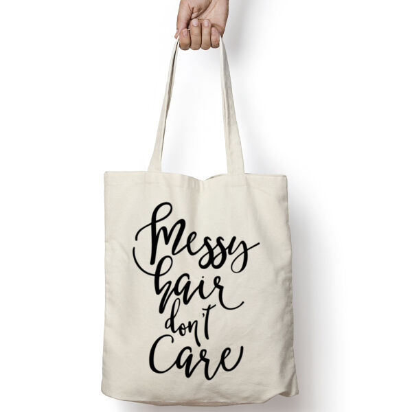Messy Hair Don't Care Tote Bag Thumbnail