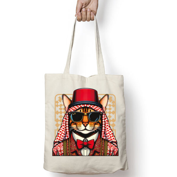 Cat Tarbboush V2 Tote Bag Thumbnail