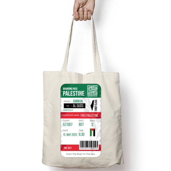 Palestine Boarding Pass Tote Bag Thumbnail